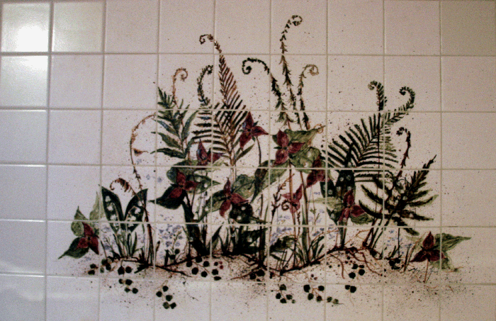 Forest Foliage Mural - Bathroom Installation