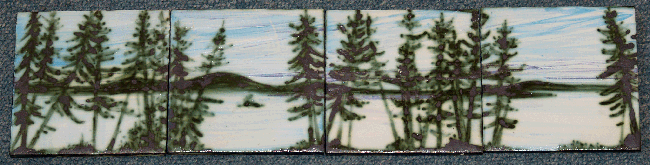 Pines, Mountains & Lake Tile Mural